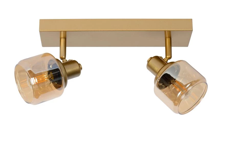 Lucide BJORN - Ceiling spotlight - 2xE14 - Matt Gold / Brass - turned off